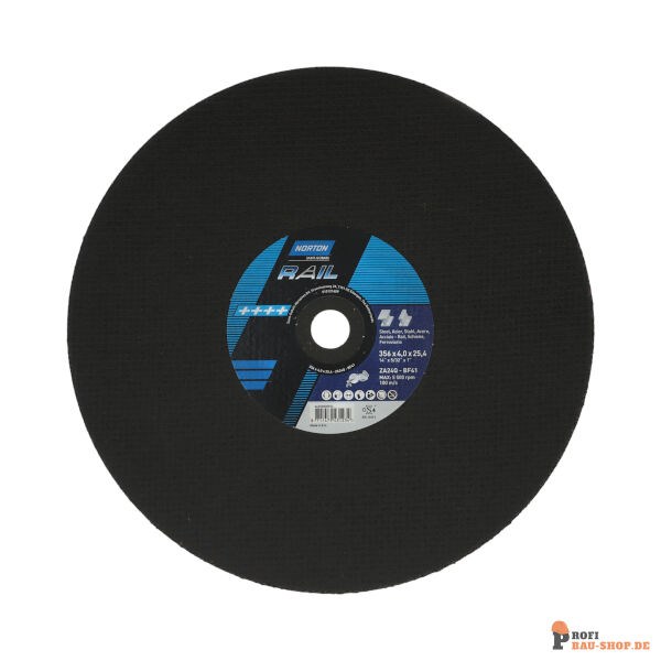 nortonschleifmittel/NORTON_schleifmittel_66252830924 Flat cutting off wheel Rail Saw Norton NORLINE METAL 356x4x25.4_146567